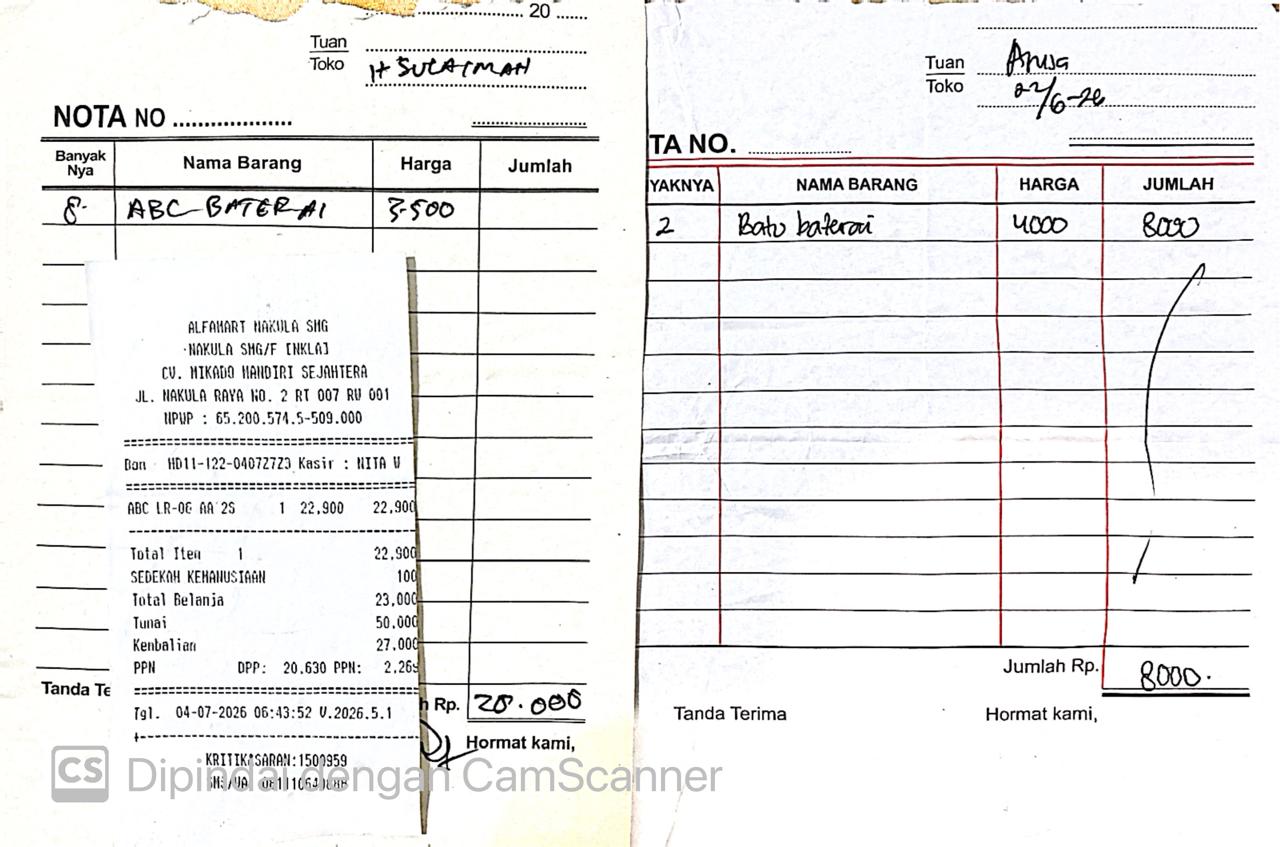 Nota Beli Baterai